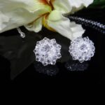 Komplet biżuterii ślubnej kolczyki, bransoletka i naszyjnik - obrazek 7