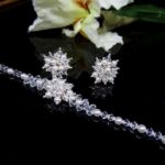 Komplet biżuterii ślubnej bransoletka z kolczykami - obrazek 4