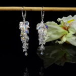 KOLCZYKI w kształcie gronek z kryształków Precioso i pereł