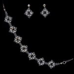 Komplet biżuterii ślubnej kolczyki z bransoletką