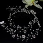 GAŁĄZKA ozdoba do włosów typu wianek z kryształkami i kwiatkami