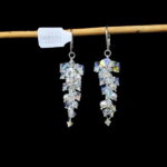 KOLCZYKI w kształcie gronek z kryształków Precioso i pereł - obrazek 2