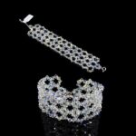 BRANSOLETKA srebrna szeroka z kryształkami Precioso