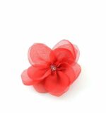 Klipsy do butów szyfonowy kwiat czerwony - obrazek 2
