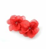 Klipsy do butów szyfonowy kwiat czerwony