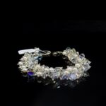 BRANSOLETKA srebrna z kryształkami Precioso i perełami