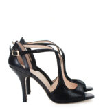 ABELLA - czarne sandałki błyszczące do tańca