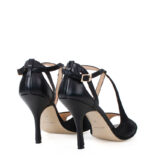 ABELLA - czarne sandałki błyszczące do tańca - obrazek 3