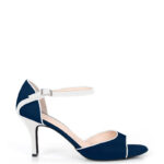 ALEJANDRA - Sandałki do tańca granatowe z białym