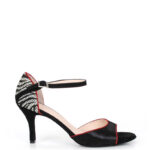 ALEJANDRA - Sandałki do tańca czarne pięta zeberka