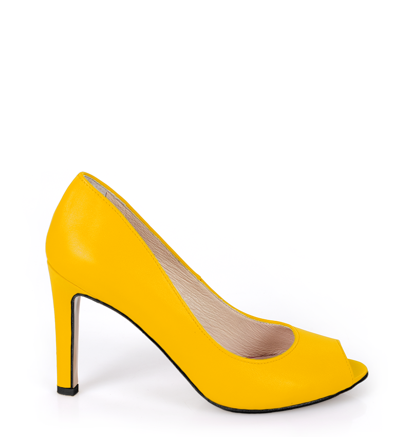 Agate-01-nessi-zolty-9113-black.png AGATE - Żółte szpilki z odkrytym palcem, czarne wykończenie - obrazek 1