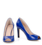 AGATE - Niebieskie cobaltowe szpilki z odkrytym palcem - obrazek 4