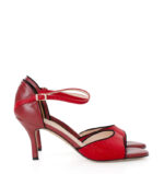 ALEJANDRA - Sandałki do tańca czerwone z czarną lamówką