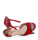 ALEJANDRA - Sandałki do tańca czerwone z czarną lamówką - obrazek 6