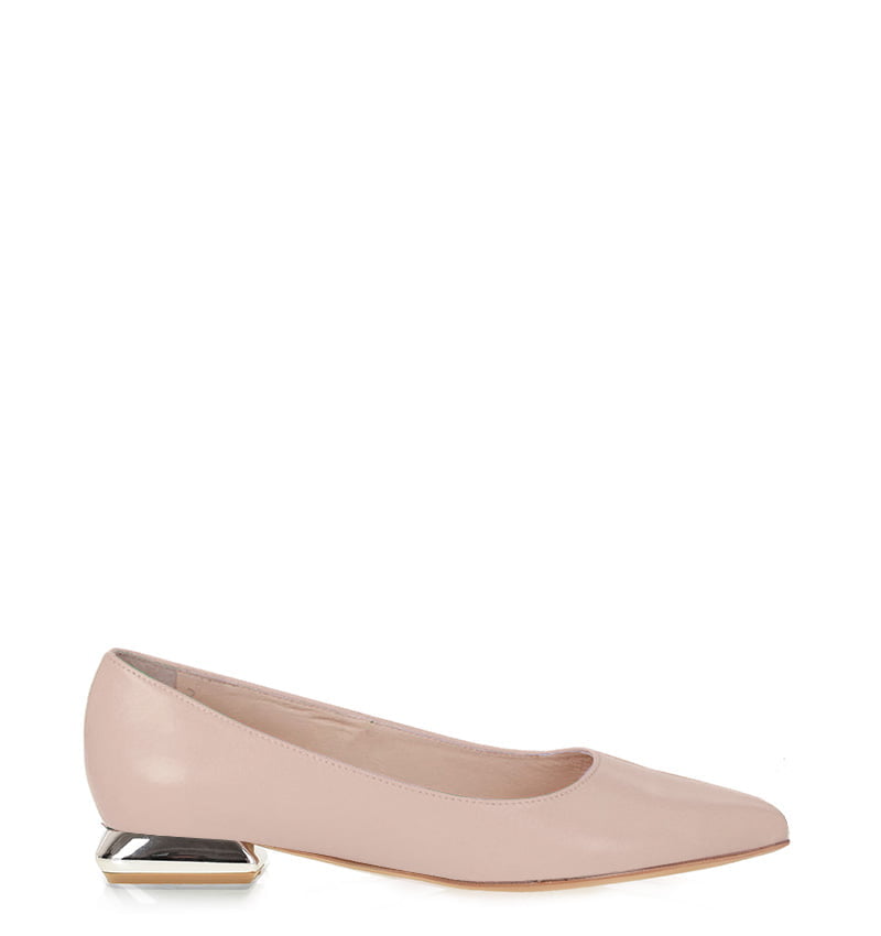 Baleriny-KORA-pudrowy-mustang-5817.jpg KORA - jasnoróżowe baleriny licowa skóra na płaskim obcasie - obrazek 1