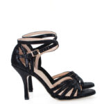 BONITA- czarne sandałki błyszczące do tańca
