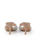 CHRISTINA - klapki beżowo srebrne na szpice - obrazek 6