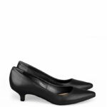 MICHELLE - Czarne szpilka na kaczuszce z licowej skóry