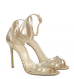 ISIA - Złote sandały szpilki z licowej skóry - obrazek 2
