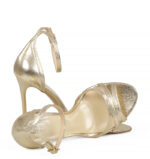 ISIA - Złote sandały szpilki z licowej skóry - obrazek 4