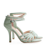 DOTI - Zielone sandałki do tańca z paskami