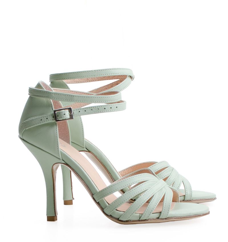 Doti-zielone_1.jpg DOTI - Zielone sandałki do tańca z paskami - obrazek 1