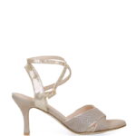 ELENA - Beżowo-złote sandałki do tańca