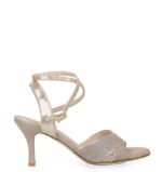 ELENA - Beżowo-złote sandałki do tańca