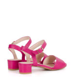 ESTERA - różowe sandałki na niskim obcasie - obrazek 4