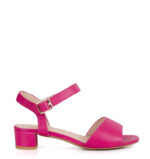 ESTERA - różowe sandałki na niskim obcasie