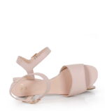 ESTERA - sandałki na niskim obcasie, pudrowy róż - obrazek 4