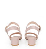 ESTERA - sandałki na niskim obcasie, pudrowy róż - obrazek 7