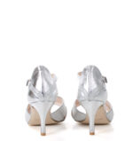 EVA - Srebrne sandałki do tańca na średniej szpilce - obrazek 5