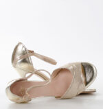 EVA - Złote sandałki do tańca na średniej szpilce - obrazek 4