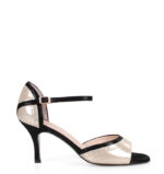 FLORENCIA - Złoto-czarne sandałki do tańca