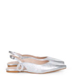 FIONA - srebrne baleriny z odkrytą piętą