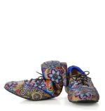 ENIGMA - buty na płaskim obcasie do ćwiczeń tanecznych, Niebieskie kwiaty - obrazek 2