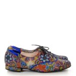 ENIGMA - buty na płaskim obcasie do ćwiczeń tanecznych, Niebieskie kwiaty