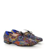 ENIGMA - buty na płaskim obcasie do ćwiczeń tanecznych, Niebieskie kwiaty - obrazek 3