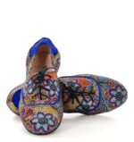 ENIGMA - buty na płaskim obcasie do ćwiczeń tanecznych, Niebieskie kwiaty - obrazek 6