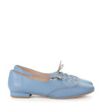 FLORES - buty na płaskim obcasie do ćwiczeń tanecznych, błękitne