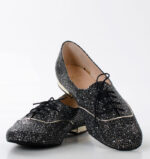 FLORES - buty na płaskim obcasie do ćwiczeń tanecznych, czarny melanż - obrazek 4