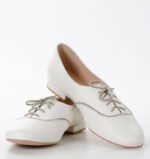 FLORES - buty na płaskim obcasie do ćwiczeń tanecznych, kremowe - obrazek 5