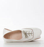 FLORES - buty na płaskim obcasie do ćwiczeń tanecznych, kremowe - obrazek 4