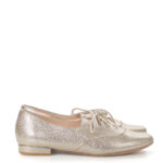 FLORES - złote buty na płaskim obcasie do ćwiczeń tanecznych, wzorek