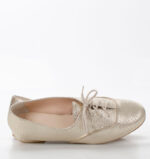 FLORES - złote buty na płaskim obcasie do ćwiczeń tanecznych, wzorek - obrazek 6