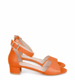 GINA - pomarańczowe sandałki na niskim obcasie
