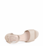 GINA - Beżowe sandałki na niskim obcasie - obrazek 2