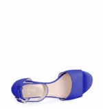 GINA - niebieskie cobaltowe sandałki na niskim obcasie - obrazek 2