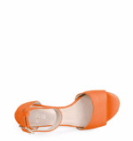 GINA - pomarańczowe sandałki na niskim obcasie - obrazek 2